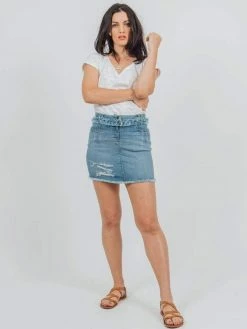 Vildnis Clothing Havasu Organic Cotton Short Denim Skirt | Mid Blue