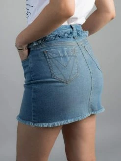 Vildnis Clothing Havasu Organic Cotton Short Denim Skirt | Mid Blue