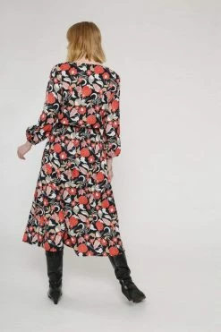 Vildnis Iriomote Woven Crepe Floral Wrap Dress