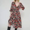 Vildnis Iriomote Woven Crepe Floral Wrap Dress