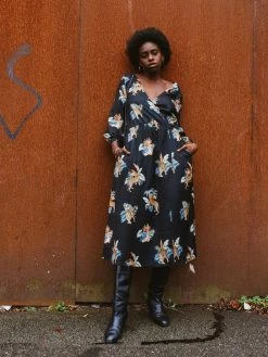 Vildnis Iriomote Woven Crepe Tiger Wrap Dress Clothing