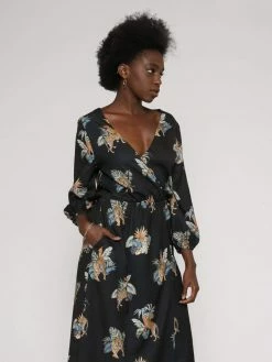 Vildnis Iriomote Woven Crepe Tiger Wrap Dress Clothing