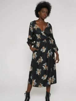 Vildnis Iriomote Woven Crepe Tiger Wrap Dress Clothing