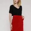 Vildnis Lauca Organic Cotton Corduroy Skirt | Red