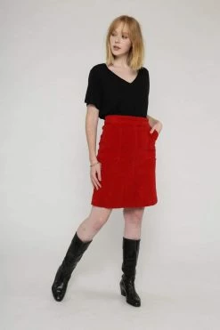 Vildnis Lauca Organic Cotton Corduroy Skirt | Red 10 Vildnis Lauca Organic Cotton Corduroy Skirt | Red