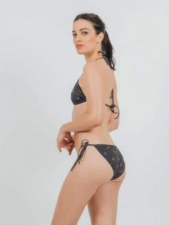 Vildnis Poneloya Lined Knit Jersey Tie-Side Bikini Bottom | Black Clothing