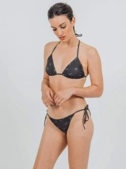 Vildnis Poneloya Lined Knit Jersey Tie-Side Bikini Bottom | Black Clothing