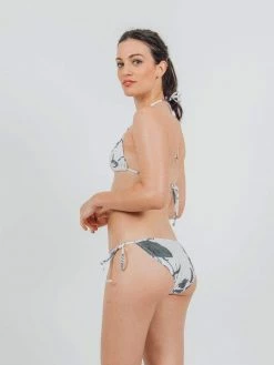 Vildnis Poneloya Lined Knit Jersey Tie-Side Bikini Bottom | White