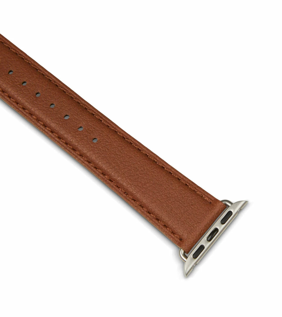 Votch Apple Watch Compatible Vegan Watch Strap | Brown & Silver 5 Votch Apple Watch Compatible Vegan Watch Strap | Brown & Silver