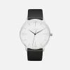 Votch Accessories Aalto Watch With Silver & White Dial | Black Vegan Leather Strap