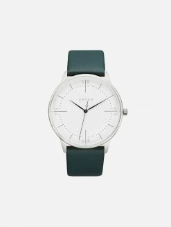 Votch Accessories Aalto Watch With Silver & White Dial | Juniper Vegan Leather Strap