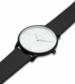 Votch Aalto Watch With Black & White Dial | Black Vegan Leather Strap Accessories