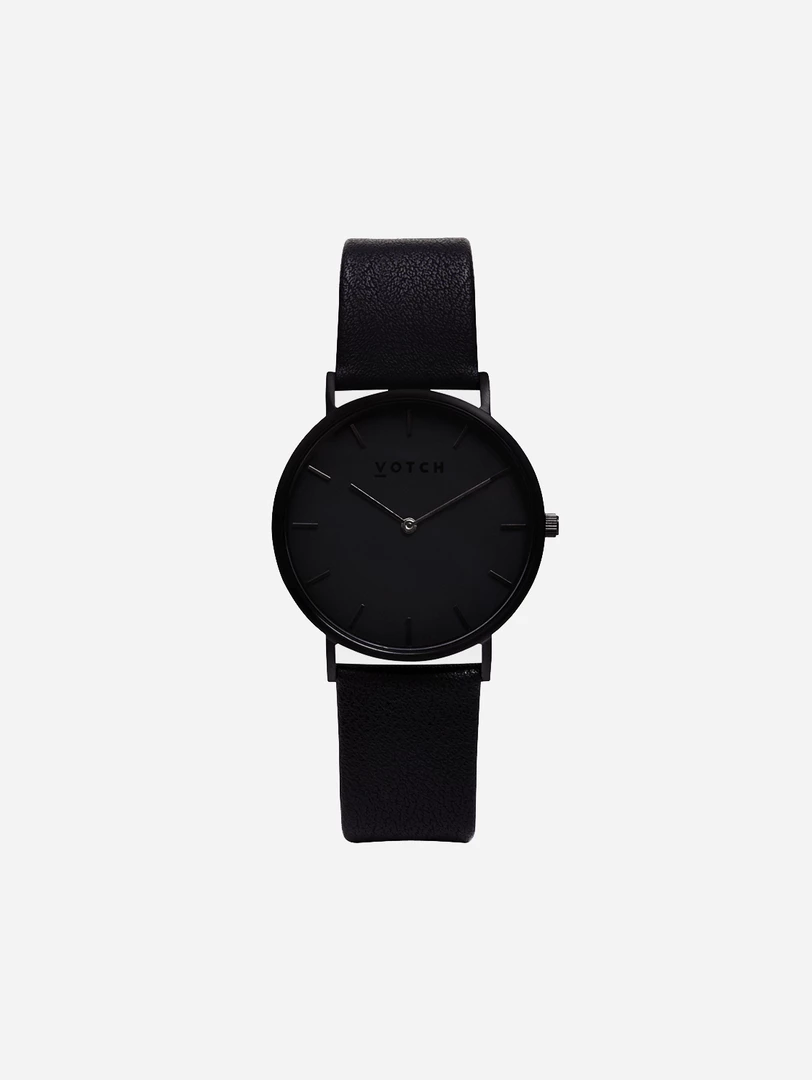 Votch Classic Watch With Black Dial | Black Vegan Leather Strap Accessories 3 Votch Classic Watch With Black Dial | Black Vegan Leather Strap Accessories
