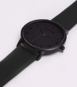 Votch Accessories Moment Watch With Black Dial | Black Vegan Leather Strap