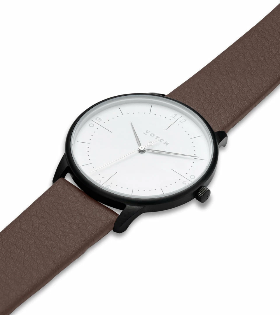 Votch Aalto Watch With Black & White Dial | Brown Vegan Leather Strap Accessories 4 Votch Aalto Watch With Black & White Dial | Brown Vegan Leather Strap Accessories