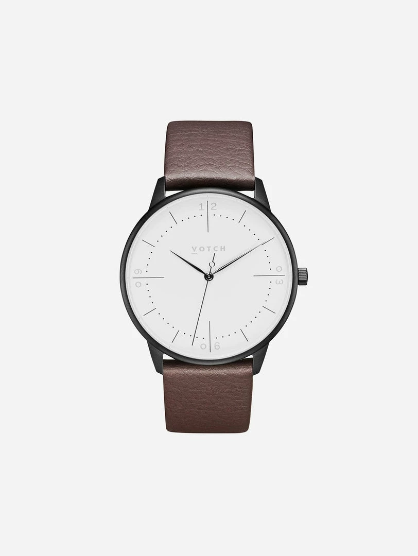 Votch Aalto Watch With Black & White Dial | Brown Vegan Leather Strap Accessories 3 Votch Aalto Watch With Black & White Dial | Brown Vegan Leather Strap Accessories