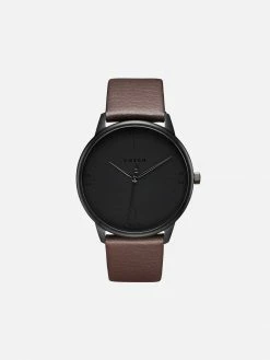 Votch Aalto Watch With Black Dial | Brown Vegan Leather Strap