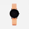 Votch Moment Watch With Black Dial | Coral Vegan Leather Strap