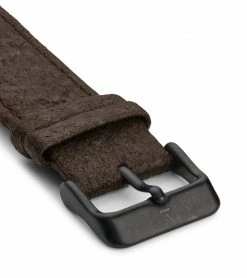 Votch Accessories Aalto Watch With Black & White Dial | Dark Brown Piñatex Vegan Leather Strap