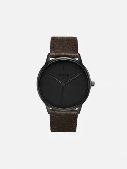 Votch Aalto Watch With Black Dial | Dark Brown Piñatex Vegan Leather Strap Accessories
