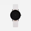 Votch Accessories Classic Watch With Black Dial | Light Grey Vegan Leather Strap
