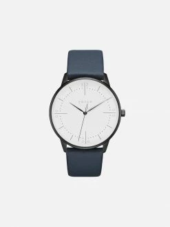 Votch Aalto Watch With Black & White Dial | Navy Vegan Leather Strap