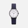 Votch Moment Watch With Black & White Dial | Navy Vegan Leather Strap