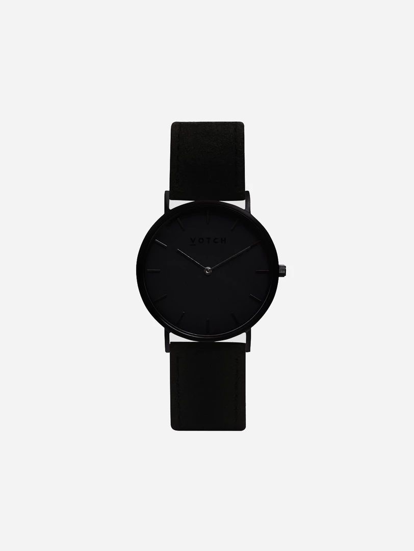 Votch Classic Watch With Black Dial | Black Piñatex Vegan Leather Strap Accessories 3 Votch Classic Watch With Black Dial | Black Piñatex Vegan Leather Strap Accessories