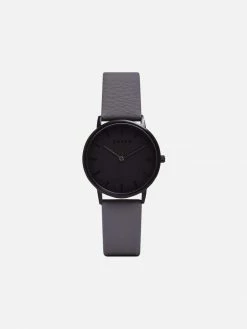 Votch Moment Watch With Black Dial | Slate Grey Vegan Leather Strap