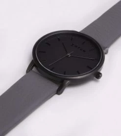 Votch Moment Watch With Black Dial | Slate Grey Vegan Leather Strap