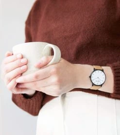 Votch Moment Watch With Black & White Dial | Tan Vegan Leather Strap Accessories