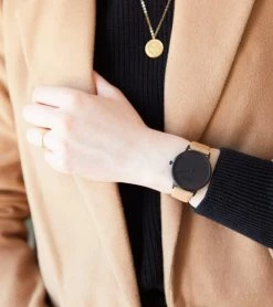 Votch Accessories Moment Watch With Black Dial | Tan Vegan Leather Strap