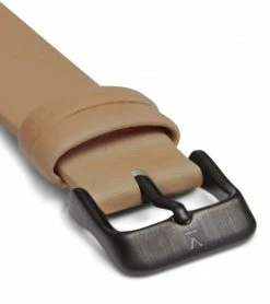 Votch Accessories Moment Watch With Black Dial | Tan Vegan Leather Strap