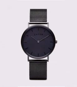 Votch Classic Watch With Black Dial | Black Mesh Strap Accessories