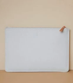 Votch Accessories Classic Essentials Apple Leather Vegan Pouch | Light Grey
