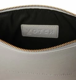 Votch Accessories Classic Essentials Apple Leather Vegan Pouch | Light Grey