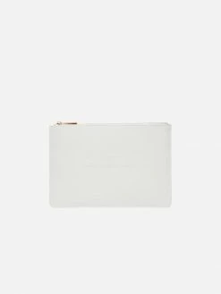 Votch Accessories Classic Essentials Apple Leather Vegan Pouch | Light Grey