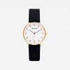 Votch Moment Watch With Gold & White Dial | Black Vegan Leather Strap 1 Votch Moment Watch With Gold & White Dial | Black Vegan Leather Strap