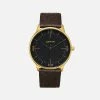 Votch Accessories Aalto Watch With Gold & Black Dial | Dark Brown Piñatex Vegan Leather Strap