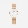 Votch Accessories Petite Watch With Gold & White Dial | Gold Mesh Strap