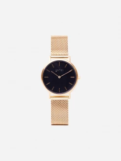 Votch Petite Watch With Gold & Black Dial | Gold Mesh Strap Accessories