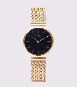 Votch Petite Watch With Gold & Black Dial | Gold Mesh Strap Accessories