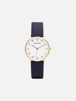 Votch Moment Watch With Gold & White Dial | Navy Vegan Leather Strap Accessories