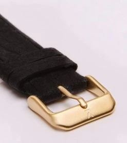 Votch Accessories Moment Watch With Gold & White Dial | Black Piñatex Vegan Leather Strap
