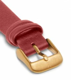 Votch Petite Watch With Gold & Black Dial | Ruby Red Vegan Leather Strap Accessories