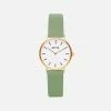 Votch Accessories Petite Watch With Gold & White Dial | Sage Vegan Leather Strap