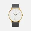 Votch Aalto Watch With Gold & White Dial | Slate Grey Vegan Leather Strap 1 Votch Aalto Watch With Gold & White Dial | Slate Grey Vegan Leather Strap