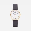 Votch Moment Watch With Gold & White Dial | Slate Grey Vegan Leather Strap