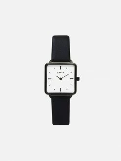Votch Kindred Watch With Black & White Dial | Black Vegan Leather Strap