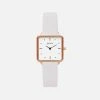 Votch Kindred Watch With Rose Gold & White Dial | Light Grey Vegan Leather Strap